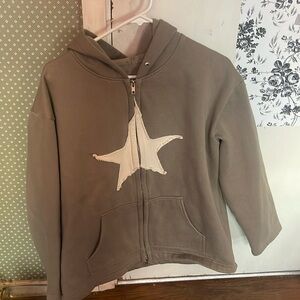 Star zip up hoodie